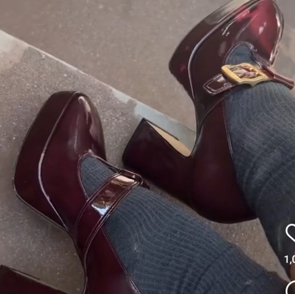 Vince Camuto Elegant Burgundy Marocean Platform Loafers Mary Jane size 7.5 - Picture 7 of 16